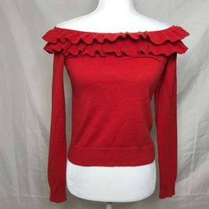 Forever 21 Off Shoulder Red Sweater